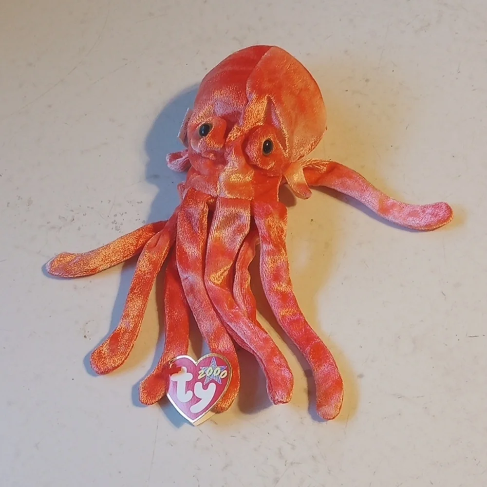 NEW Ty Beanie Baby Wiggly Squid, Vintage 2000 w/ Tag